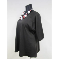 Tunika damska czarna rozkloszowana z rękawem typu raglan